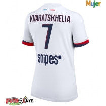 Camiseta Paris Saint-Germain Khvicha Kvaratskhelia #7 Visitante Equipación para mujer 2025-26 manga corta